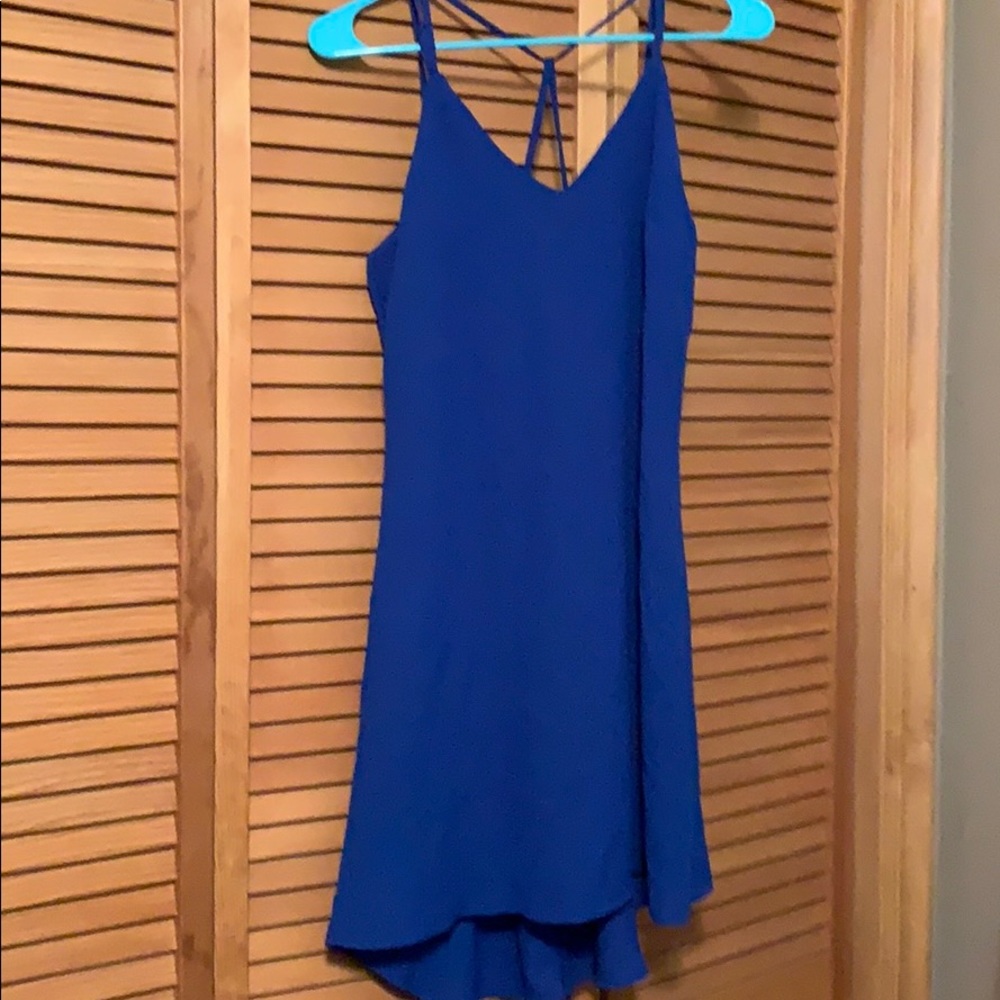 Blue cut out back women’s dress